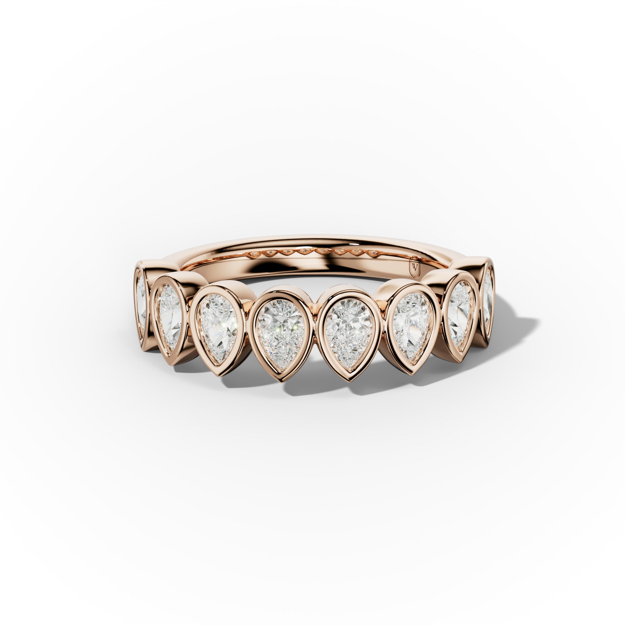 1.0 Carat Bezel Set Pear Shape Diamond Anniversary Band - Elegant Wedding Ring for Women, Durable 14K Gold Jewelry Gift for Wife, Perfect for Anniversaries, Engagements & Special Occasions