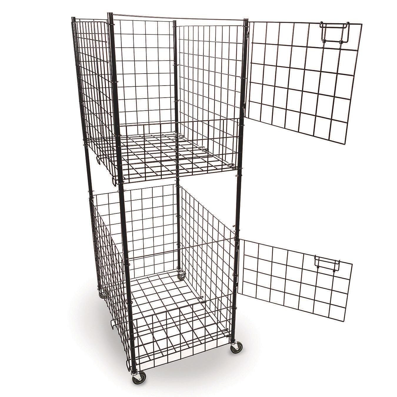 2-Tier Steel Ball Cart - Heavy Duty Rolling Utility Cart for Kitchen, Garage, Workshop | Durable Metal Storage Organizer with Wheels for Easy Mobility | Perfect for Home, Office, and Industrial Use