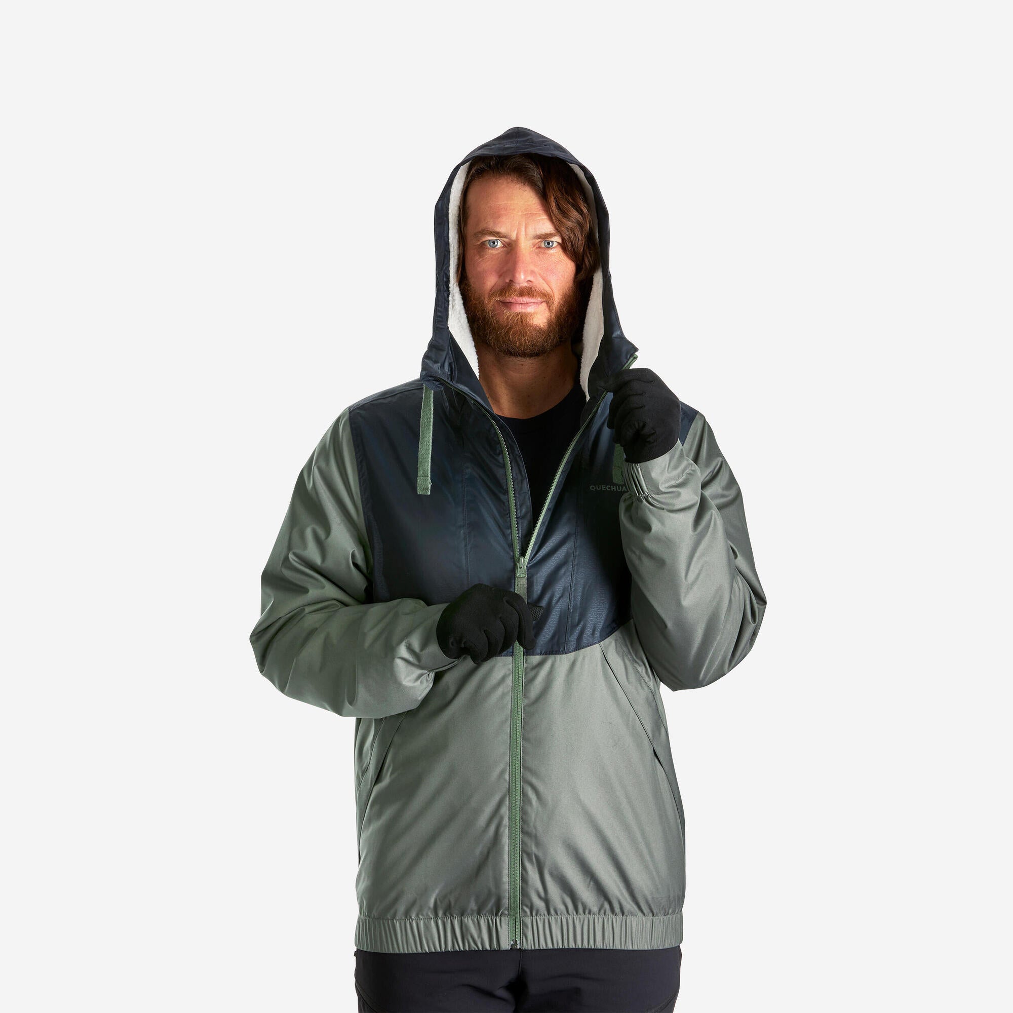 Quechua SH100 Waterproof Winter Jacket for Men - Lightweight Insulated Cold Weather Coat for Hiking, Skiing & Outdoor Activities