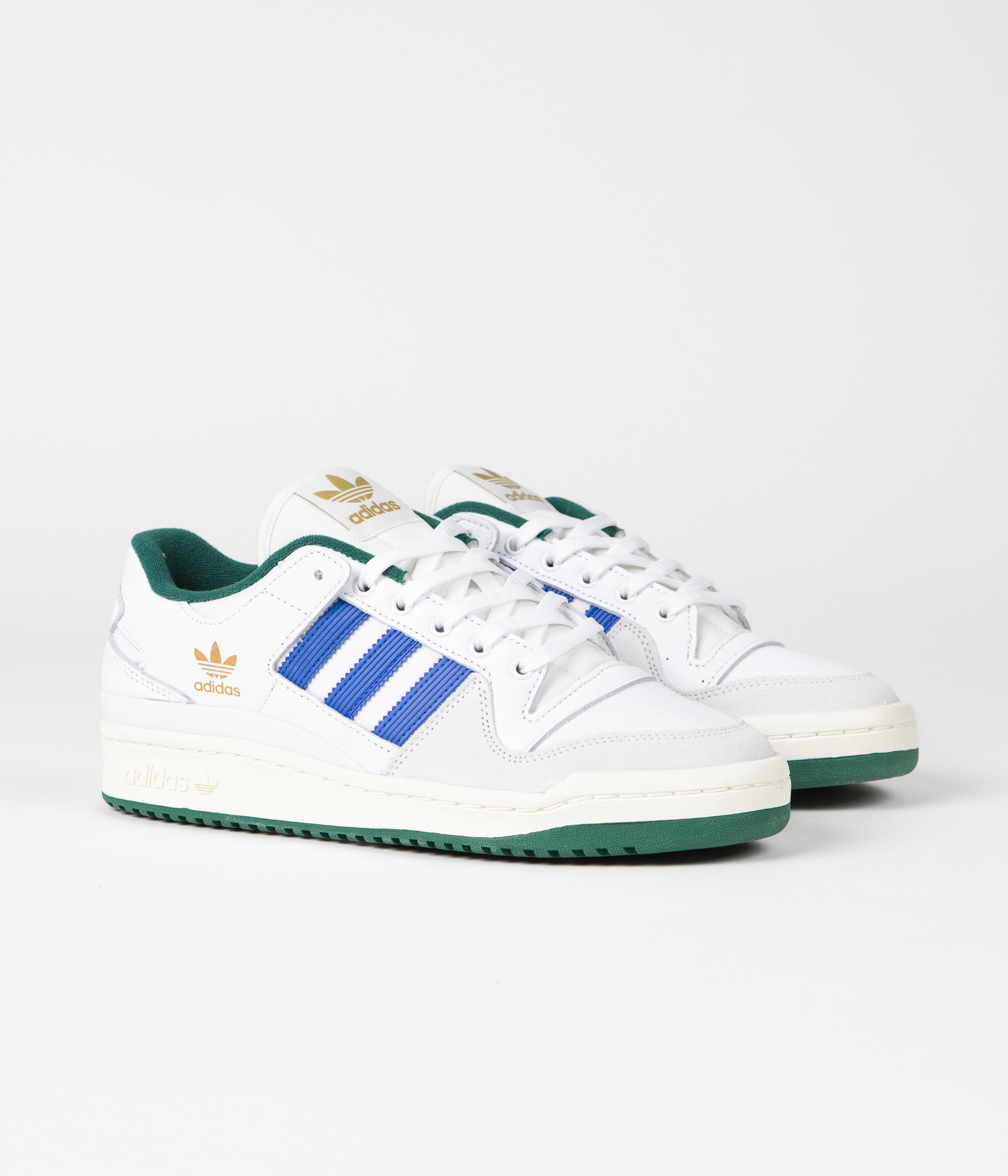 Adidas Forum 84 Low ADV Sneakers - White/Bluebird/Collegiate Green - Men's Retro Basketball Shoes for Casual Wear & Street Style