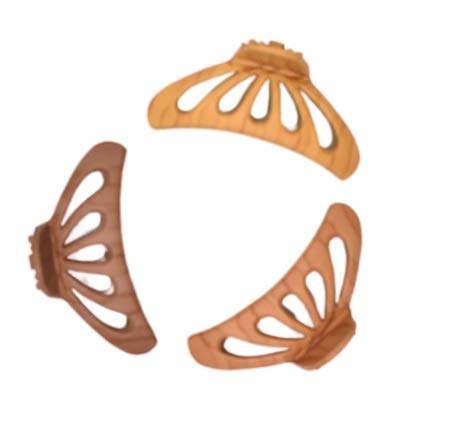 Soham International Wooden Hair Clips Set - 3 Piece Colorful Hair Claws & Clutches for Women & Girls | Perfect for School, Parties & Everyday Hairstyles
