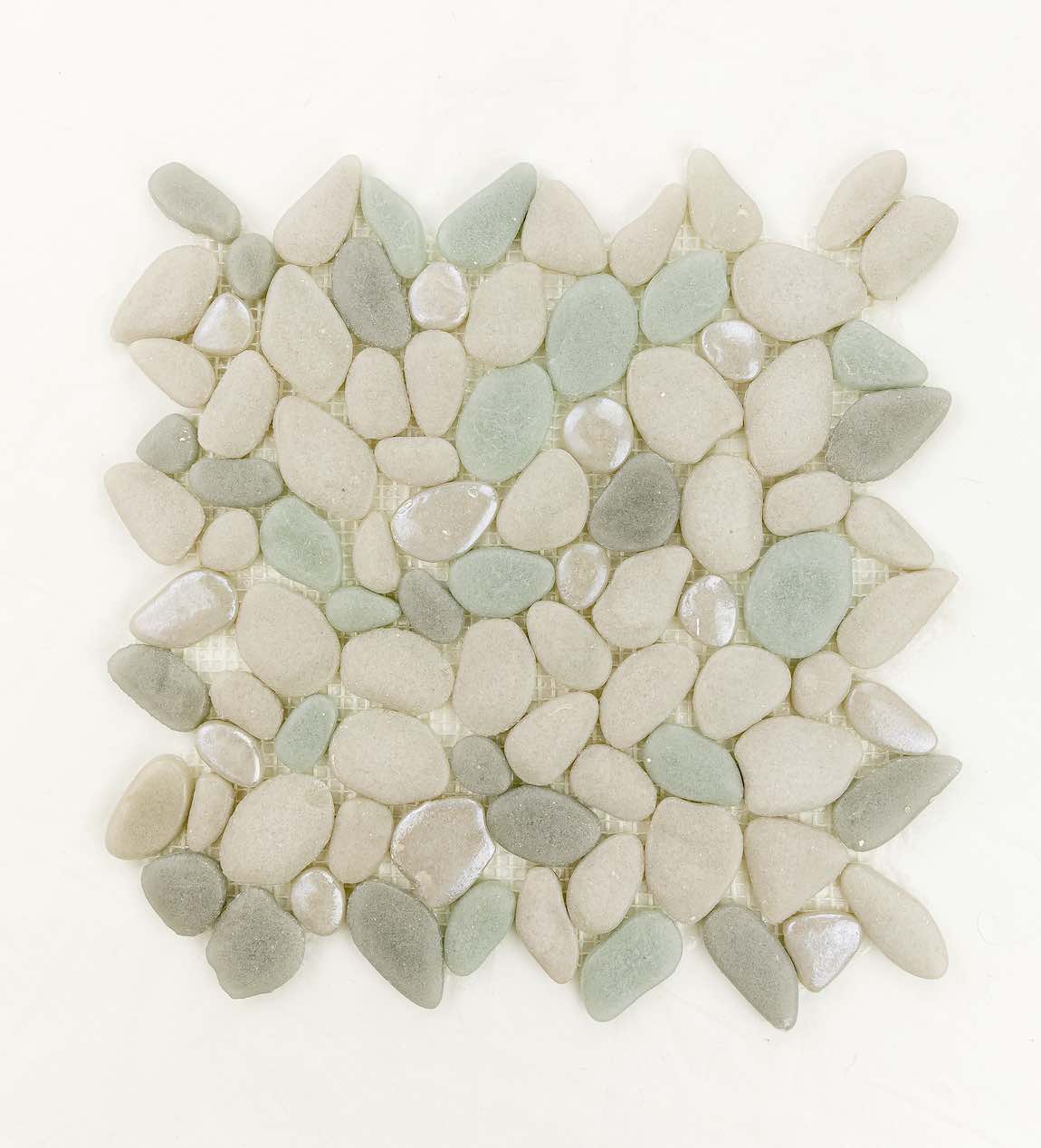 Glass Pebble Mosaic Tile for Beach Shores - Natural Stone Wall & Floor Decor - Perfect for Bathroom, Pool, and Coastal Home Design