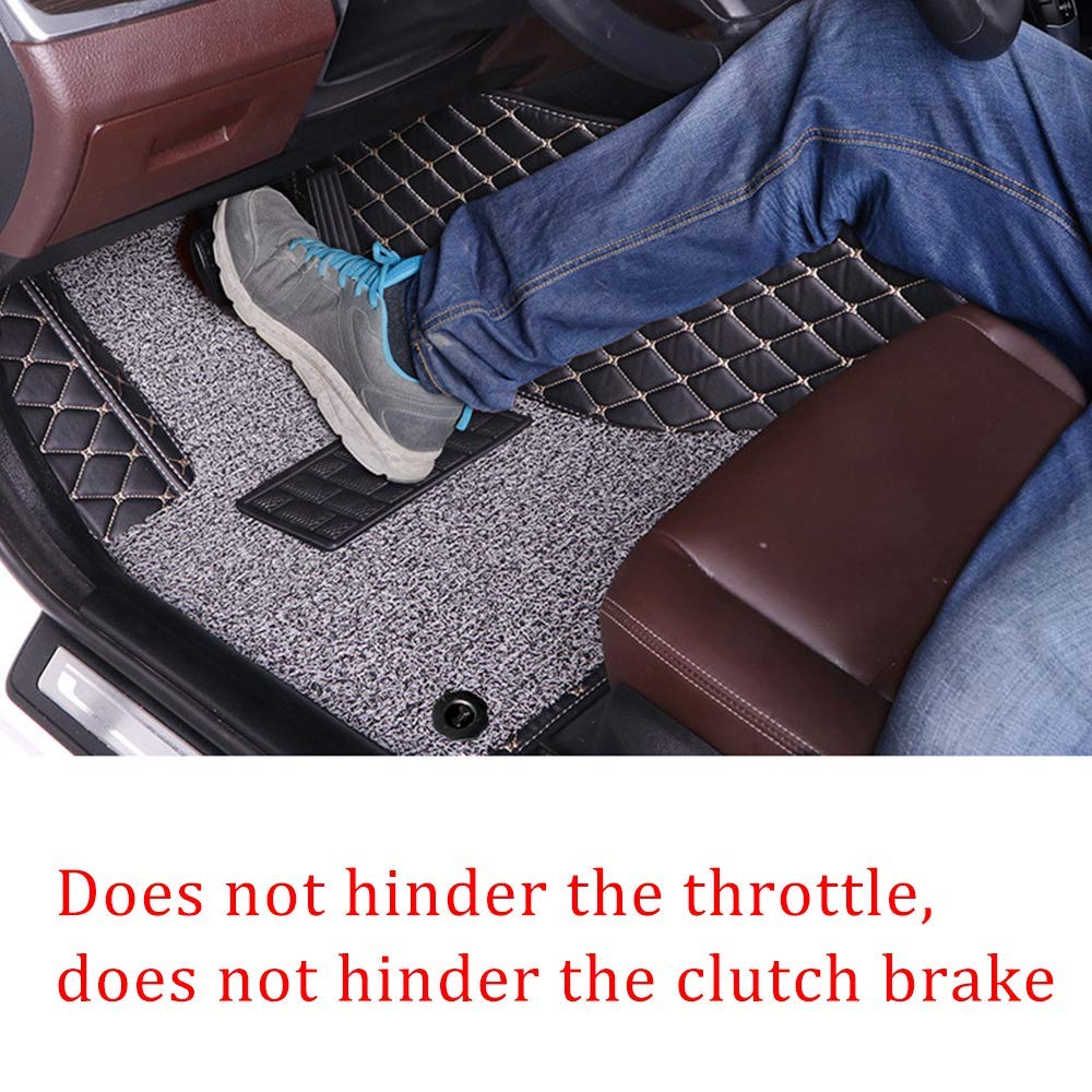 SureKit Custom Fit Car Floor Mats for Honda Civic 2005-2019 - Premium Double Layer PU Leather & PVC All-Weather Floor Liners - Non-Slip Front & Rear Car Mats (Black/Red) - Perfect for Daily Commute, Road Trips and All-Season Protection