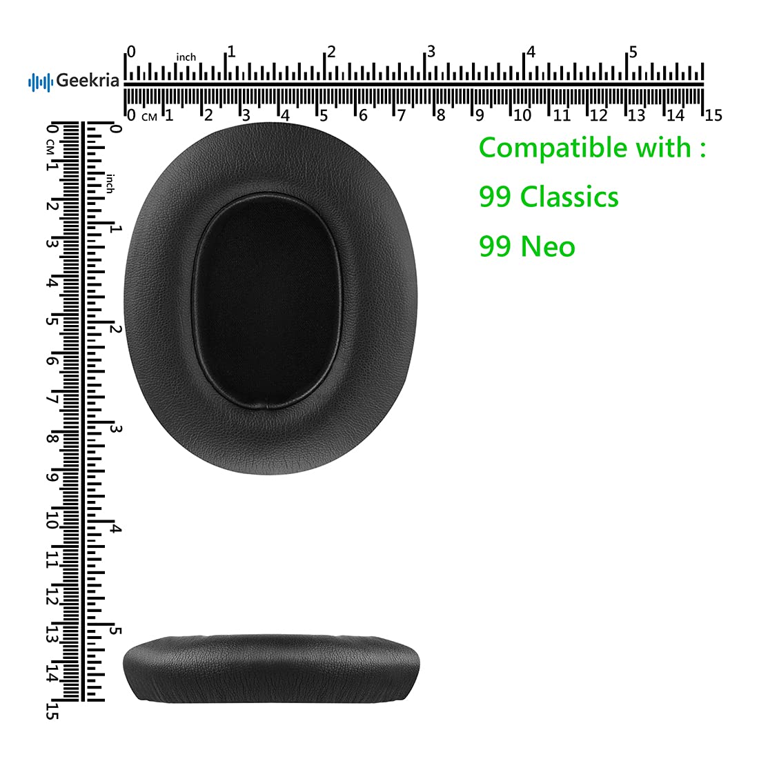 Geekria QuickFit Replacement Ear Pads for Meze 99 Classics & 99 Neo Headphones - Premium Black Memory Foam Ear Cushions - Noise Isolation Comfort for Music, Gaming & Travel Accessories