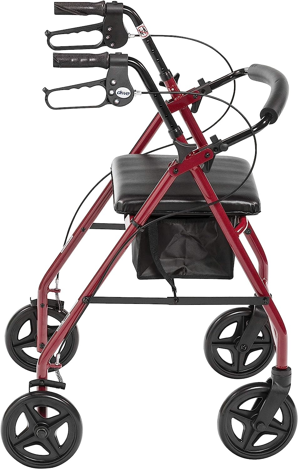 Drive Medical R728RD 4-Wheel Aluminum Rollator Walker with 7.5