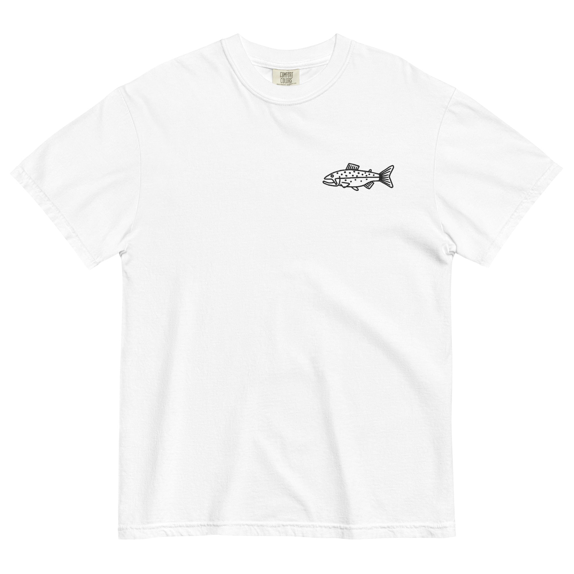 Fish Doodle Embroidered T-Shirt for Men & Women - Casual Graphic Tee for Fishing Enthusiasts, Beach Outings & Summer Fashion
