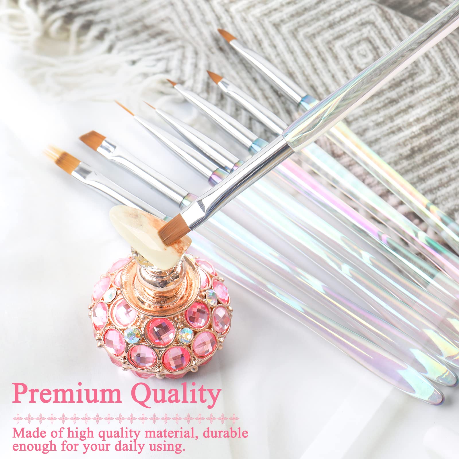 BQAN Professional 8pcs Nail Art Brushes Set - Ombre, Gel, Liner & Builder Brushes for Salon & DIY Manicure at Home | Perfect for Nail Art Design, French Tips & Acrylic Nails