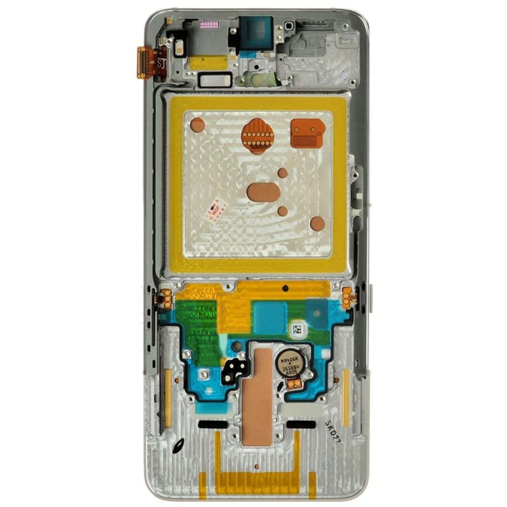 Original: OLED, Digitizer, & Frame Assembly for Samsung Galaxy A80 (Silver) (Aftermarket) with Separator Card   Optimized: Samsung Galaxy A80 OLED Screen Replacement Kit - Digitizer & Frame Assembly (Silver) | Aftermarket | DIY Repair | Includes Separator Card | Perfect for Cracked/Broken Display Fix