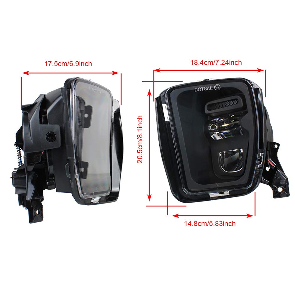 2013-2018 Dodge Ram 1500 LED Fog Lights - High Performance Black Fog Lamps Replacement for Truck Bumper - 2PCs Driving Accessories (Perfect for Night Driving & Off-Road Adventures)