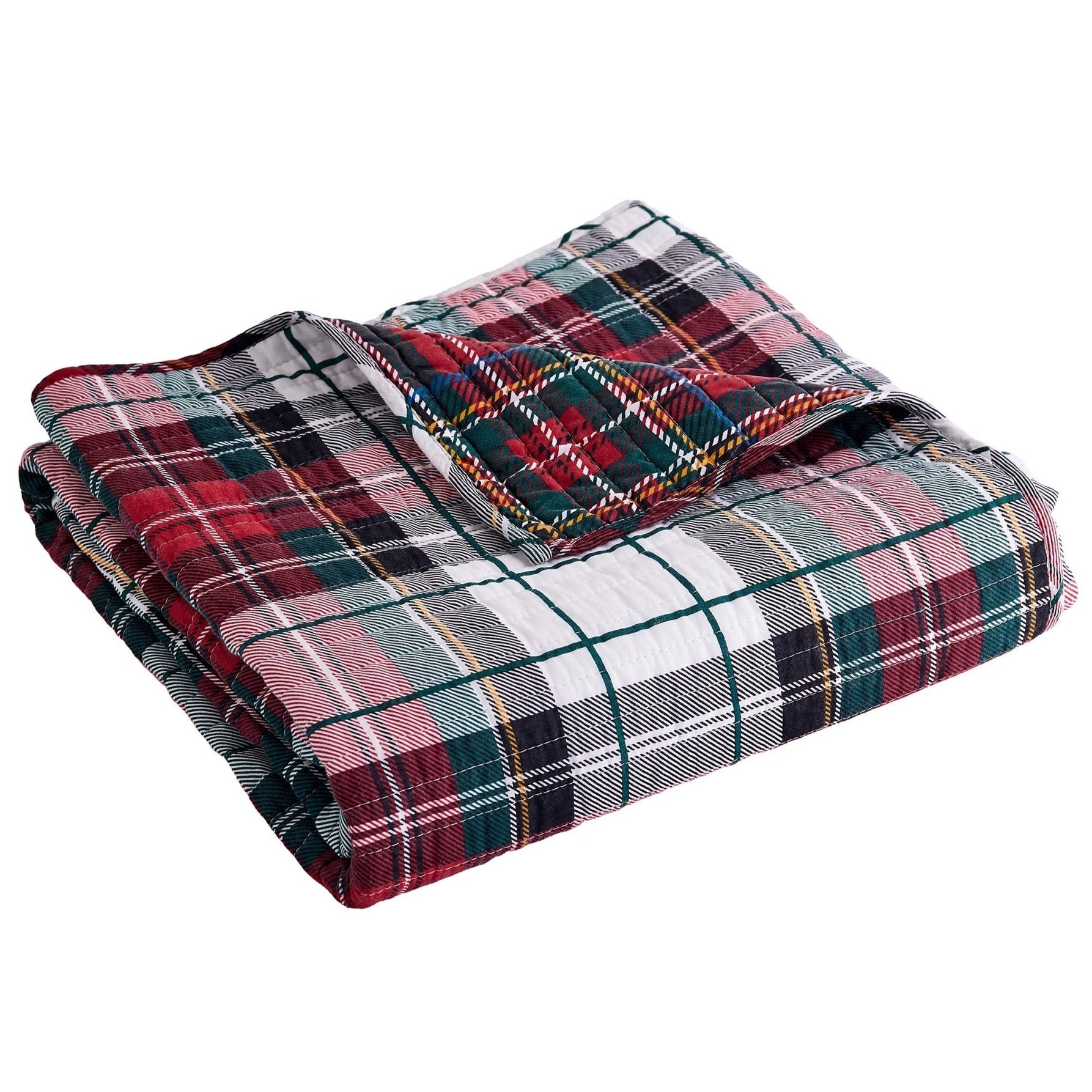 Stylish Spencer Plaid Quilted Throw Blanket - Soft & Cozy Flannel Bedding for Couch, Sofa, and Bed - Perfect for Winter Nights, Movie Time & Home Decor