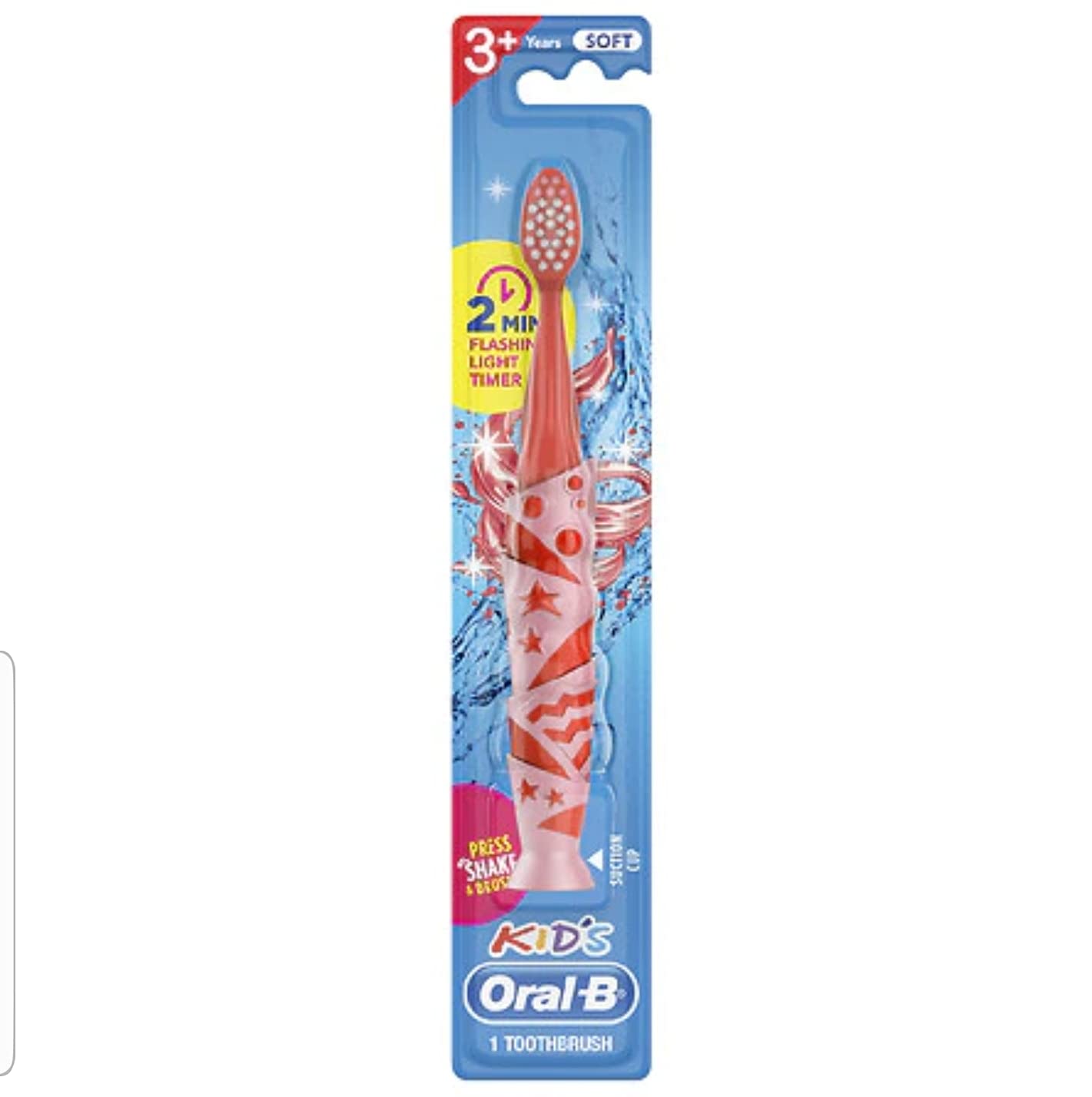 Oral-B Kids Electric Toothbrush with Timer & LED Lights - Rechargeable Battery, Soft Bristles for Gentle Cleaning - Fun Pink Color for Girls & Boys - Perfect for Daily Brushing Routine & Travel