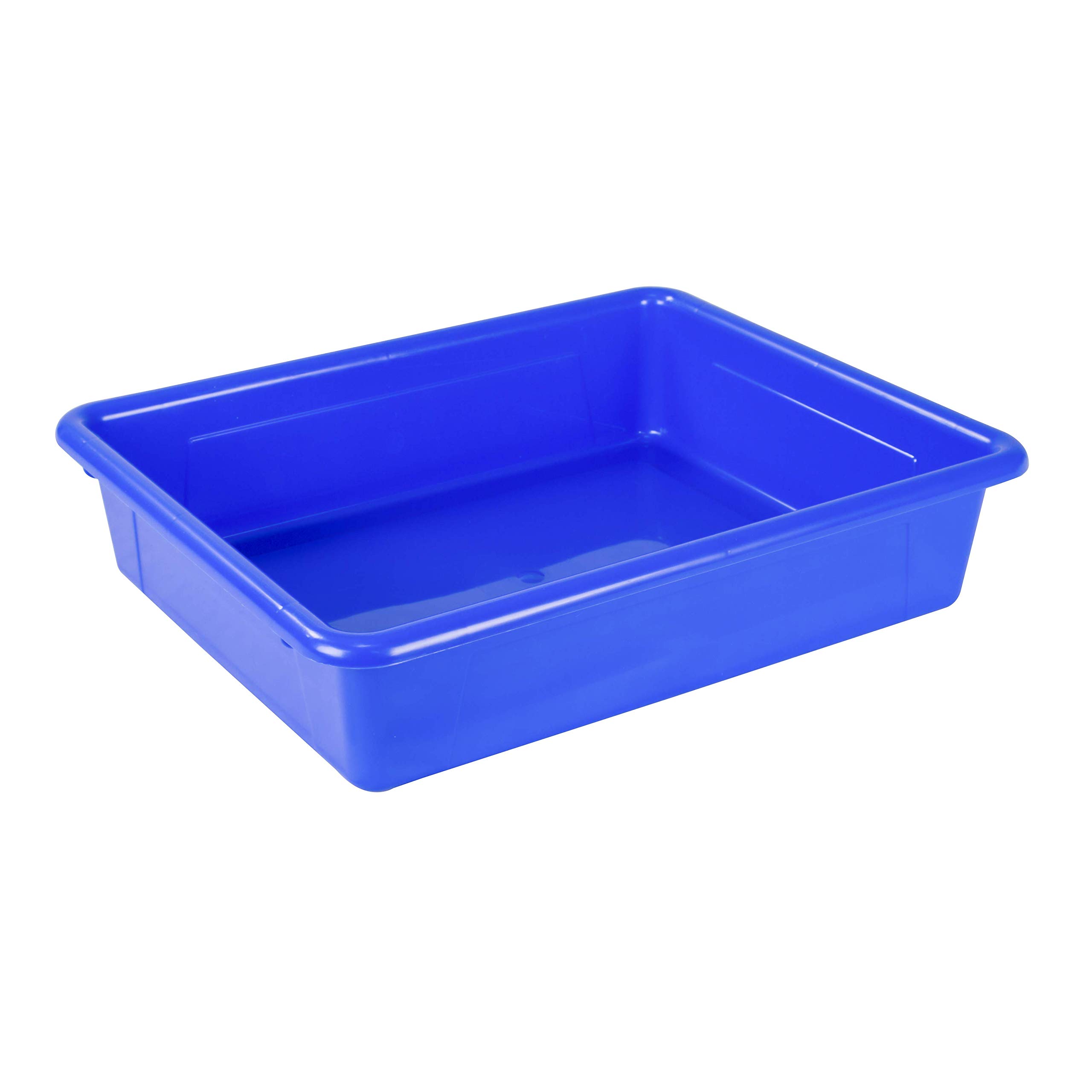 Storex Letter Size Flat Storage Tray - 5-Pack Blue Organizer Bins for Classroom, Office & Home | File Organizer, Paper Tray, Desk Storage Solution | Perfect for Teachers, Students & Office Workers