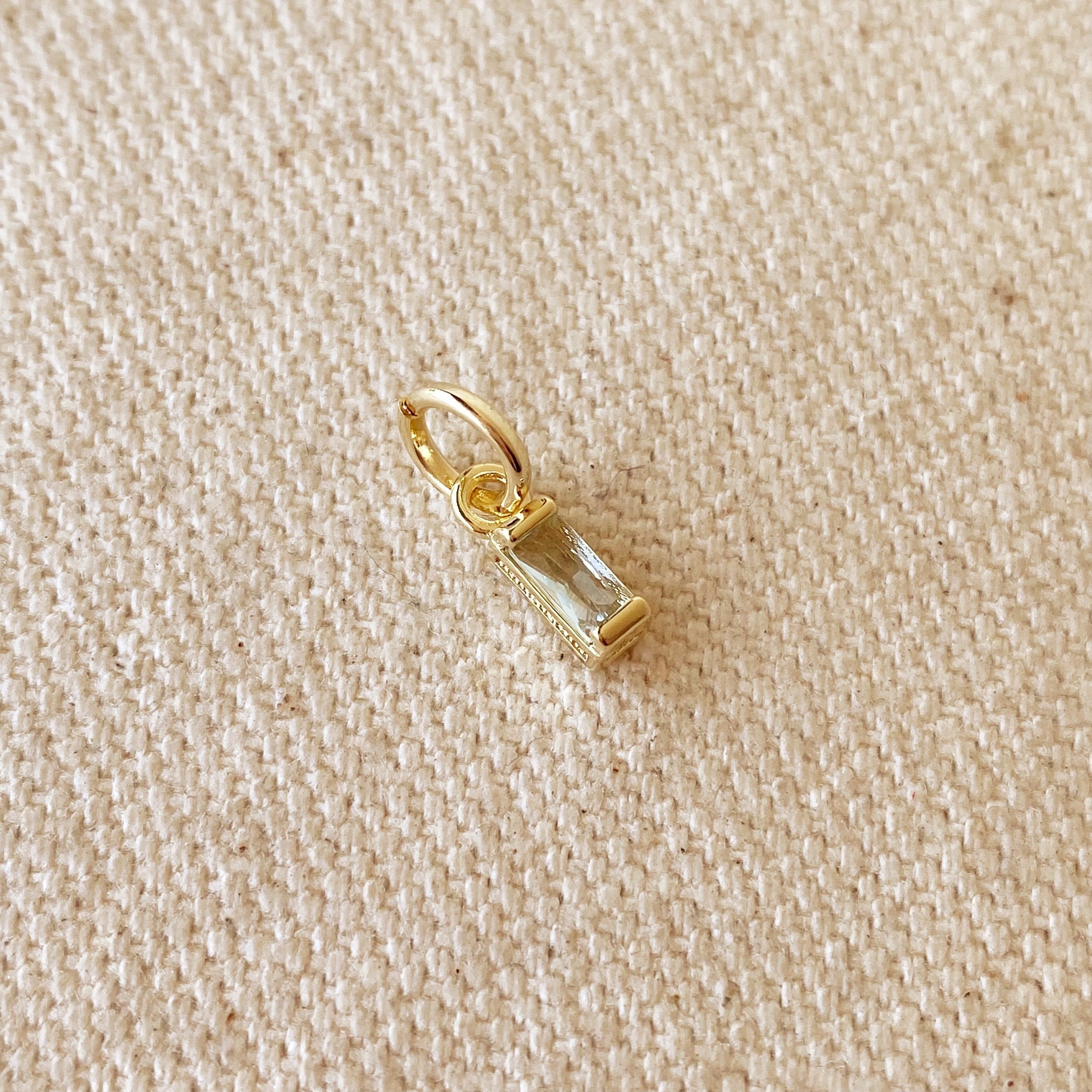 18k Gold Filled Baguette Birthstone Charm Necklace - Personalized Zodiac Pendant for Women | Perfect Gift for Birthday, Anniversary & Mother's Day | Elegant Jewelry for Everyday Wear & Special Occasions