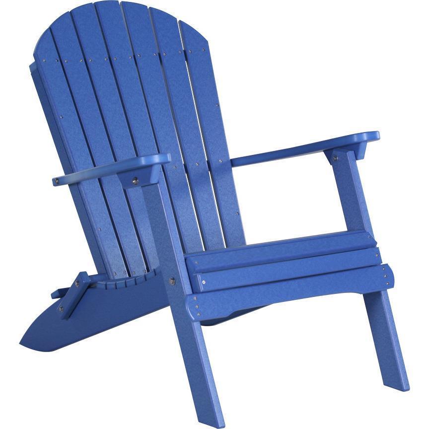 LuxCraft Recycled Plastic Folding Adirondack Chair - Outdoor Patio Furniture for Garden, Poolside & Backyard Relaxation