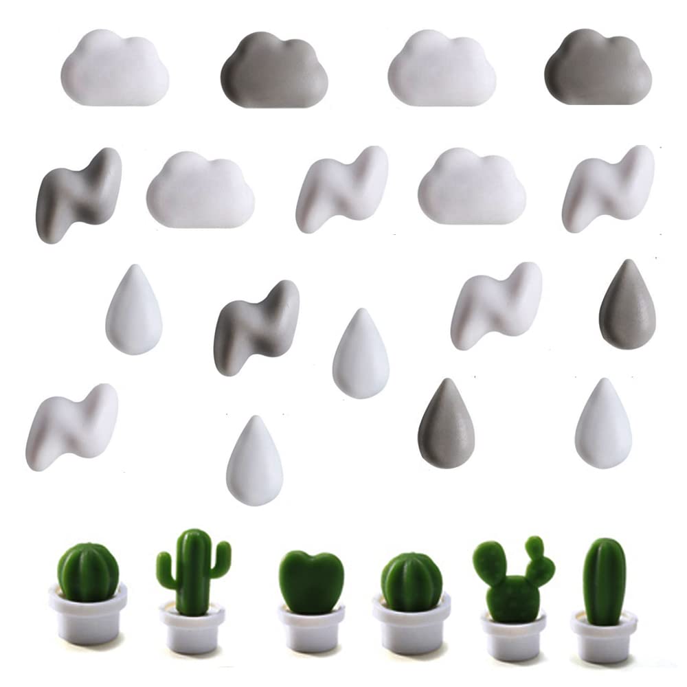 19Pcs Plant-Themed Magnetic Refrigerator Magnets - Cute Home, Office & Kitchen Decor with Strong Hold - Perfect for Organizing Notes, Photos & Shopping Lists on Fridge, Whiteboard or Metal Surfaces