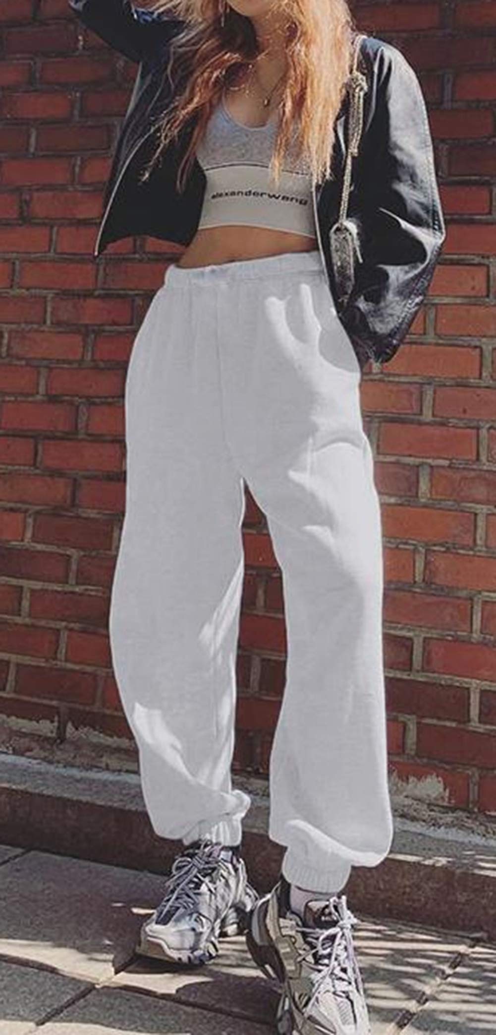 Women's High Waist Jogger Sweatpants with Pockets - Athletic Fit Gym Pants for Yoga, Running & Lounge Wear - Comfortable Cinch Bottom Trousers for Workout & Casual Style