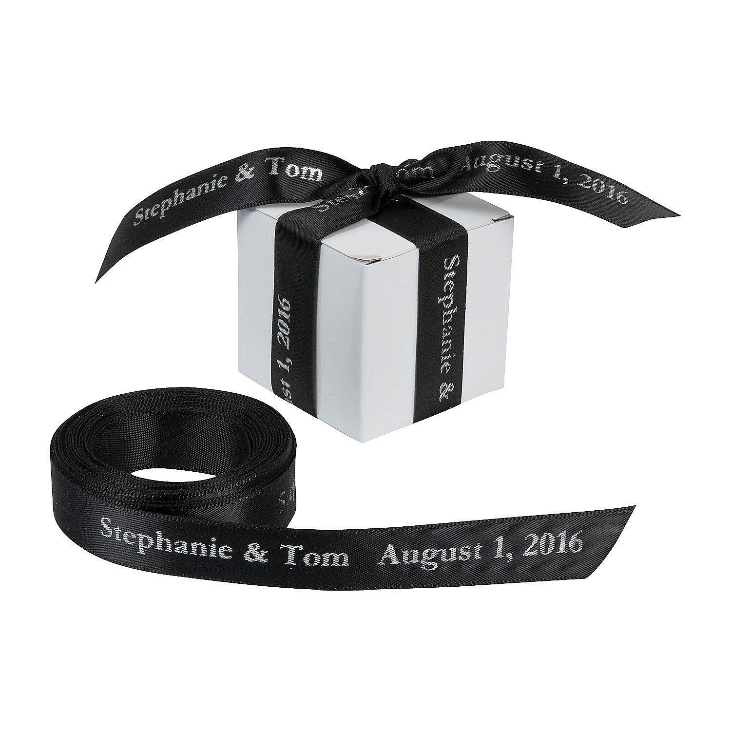 Custom Black Ribbon 5/8 Inch Wide - Premium Crafting Ribbon for Gift Wrapping, Scrapbooking & DIY Projects - 1 Piece Personalized Ribbon for Weddings, Parties & Home Decor