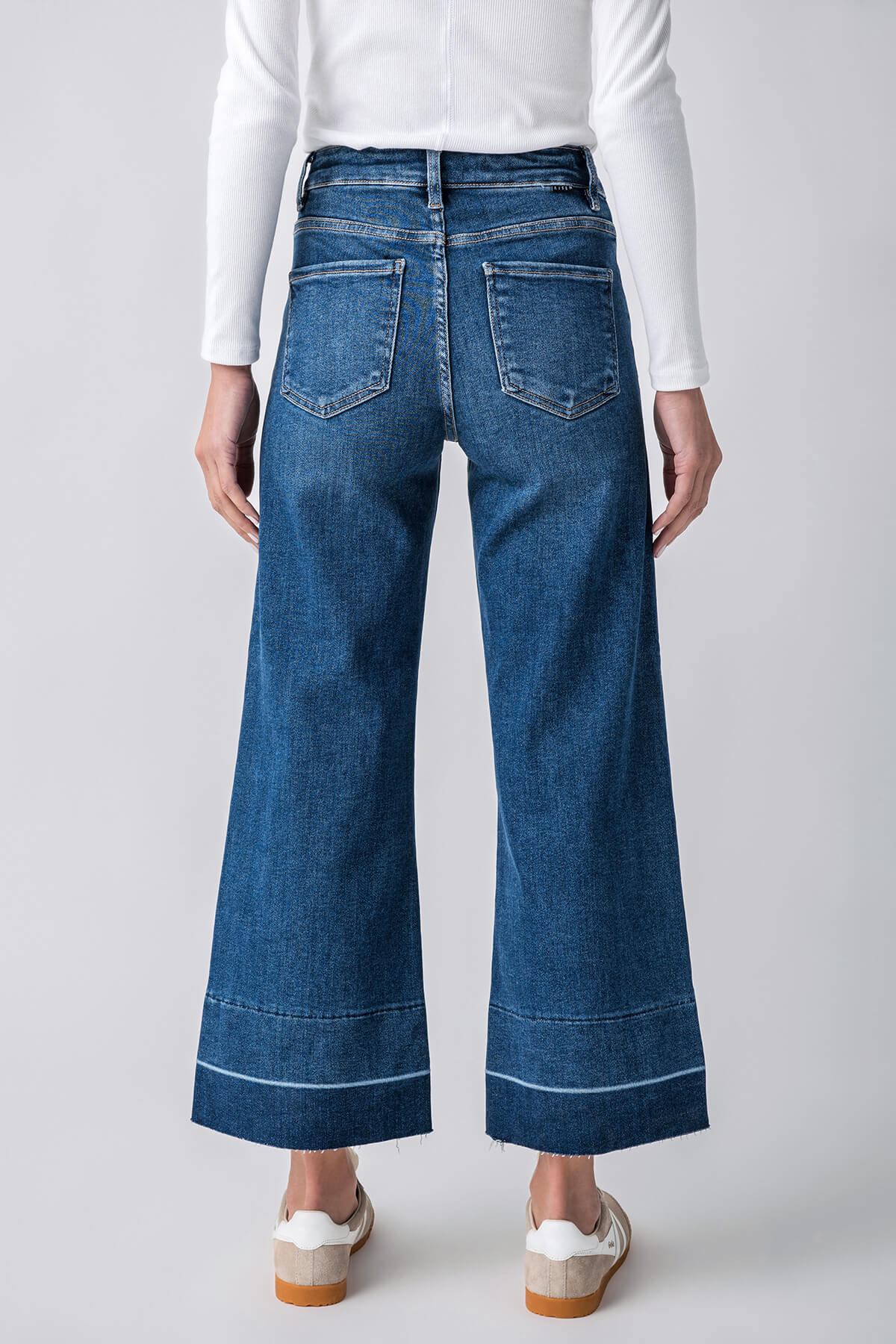 Risen Kaia High Rise Relaxed Fit Wide Leg Crop Jeans for Women - Comfortable & Stylish for Casual Outings and Date Nights