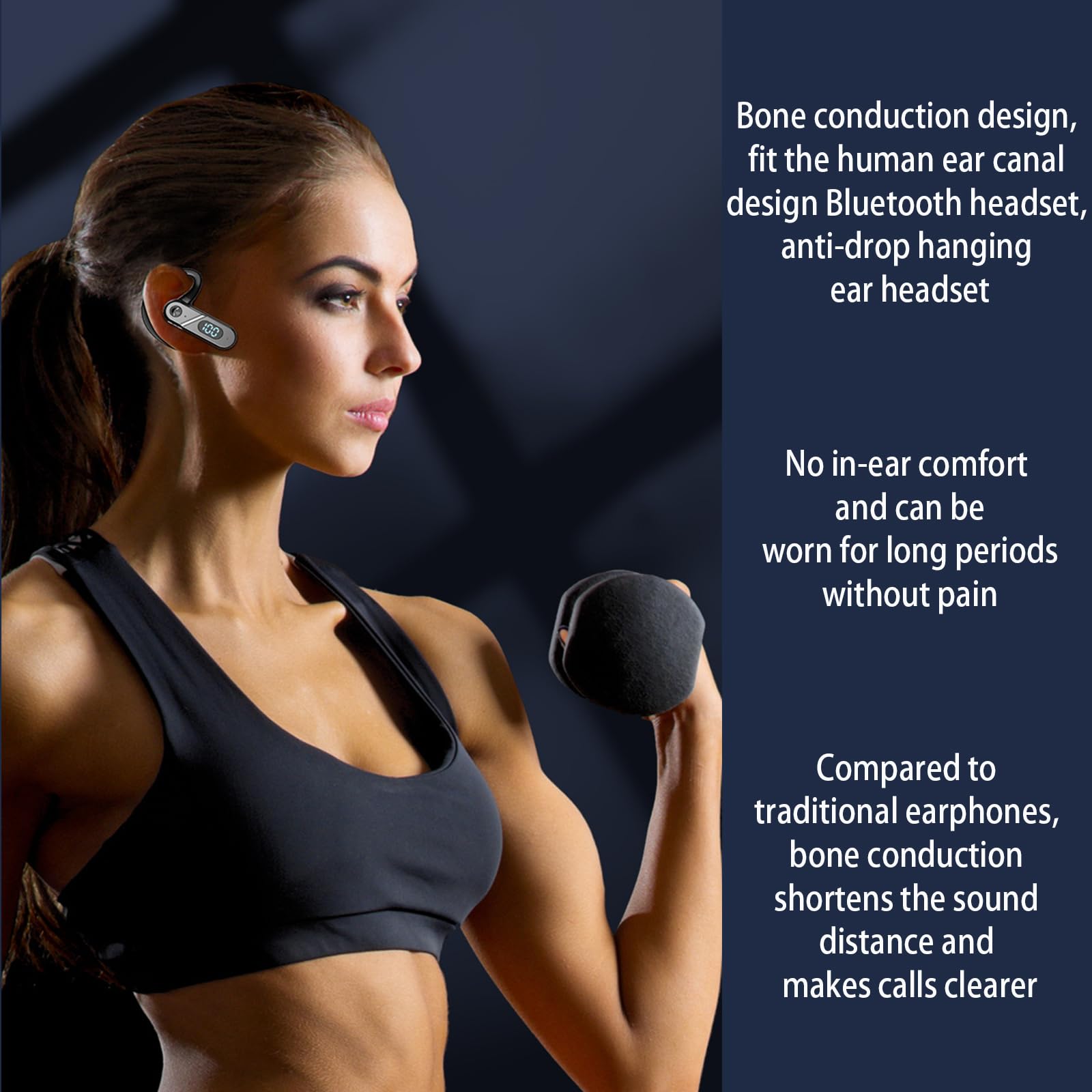 Wireless Bluetooth Headphones V5.2 - Bone Conduction On-Ear Headset with Microphone, IPX5 Waterproof, Single Ear Design for Business Calls, Sports, Driving & Outdoor Activities | Hands-Free for Workouts, Commuting & Office Use