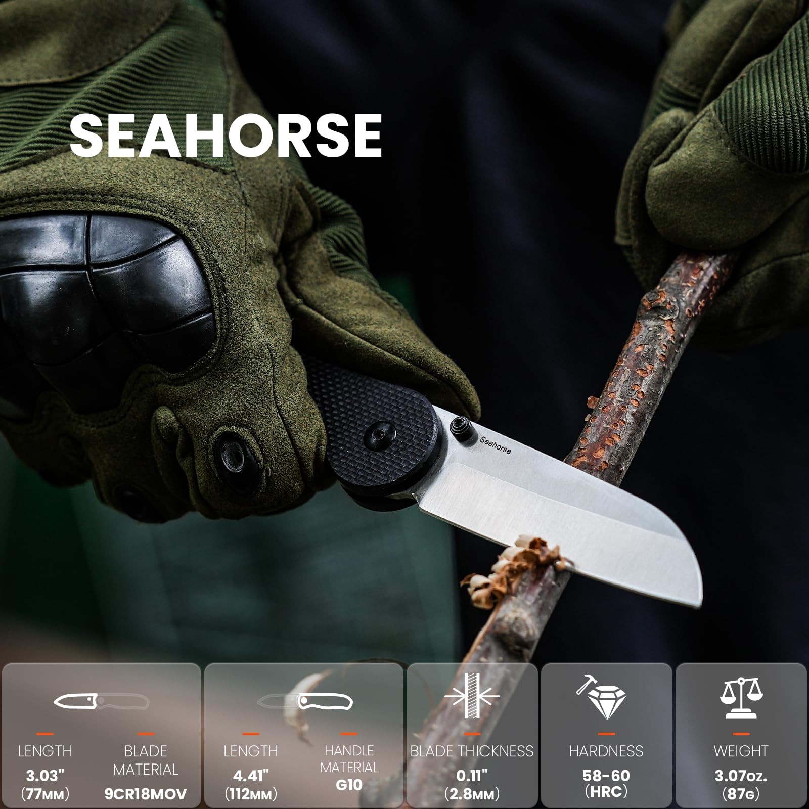 Kizer Seahorse EDC Pocket Knife - 3.03