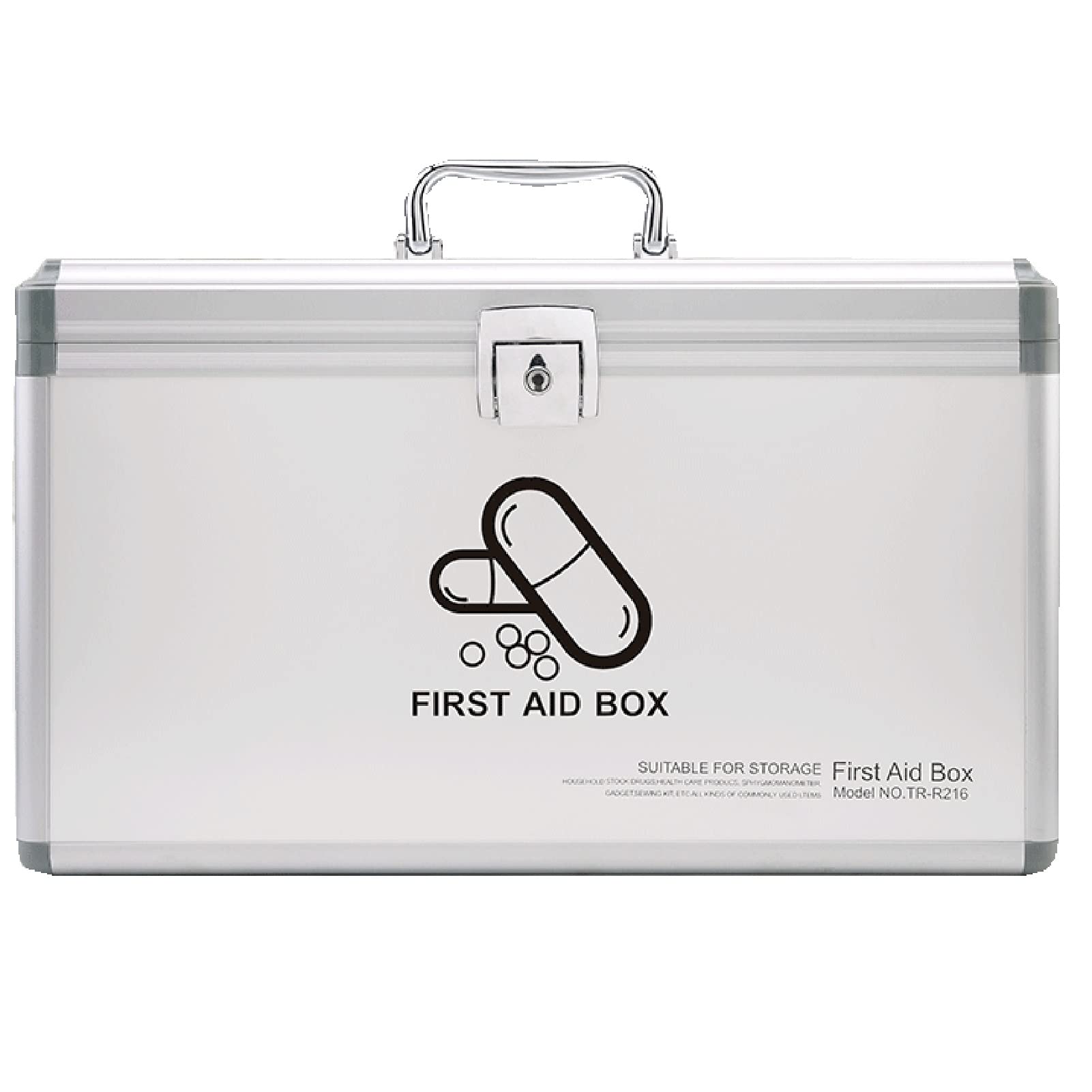Large Capacity First Aid Kit - Portable Medicine Storage Box with Safety Buckle for Home, Travel & Emergency | 29.5cm White Medical Organizer for Family Safety & Outdoor Adventures