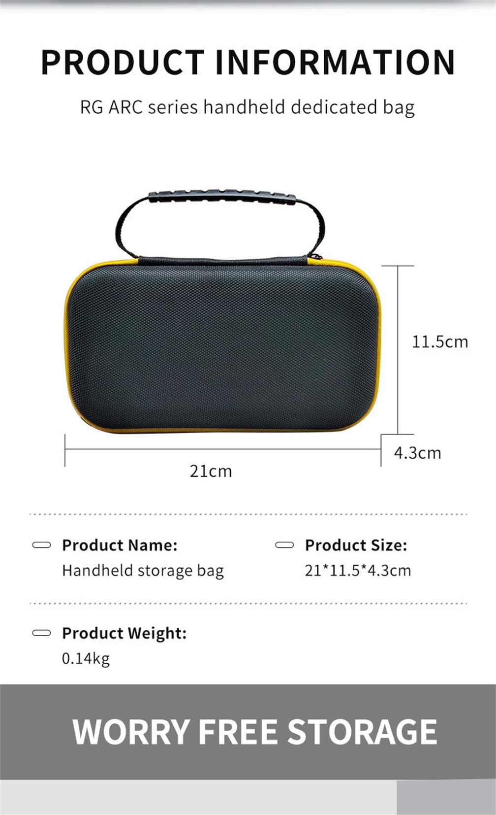 Retro RG ARC Portable Gaming Console Carrying Case - EVA Travel Storage Organizer for Handheld Emulators, Multi-Function Protective Pouch (Case Only) - Perfect for Travel, Commuting & Gaming Storage