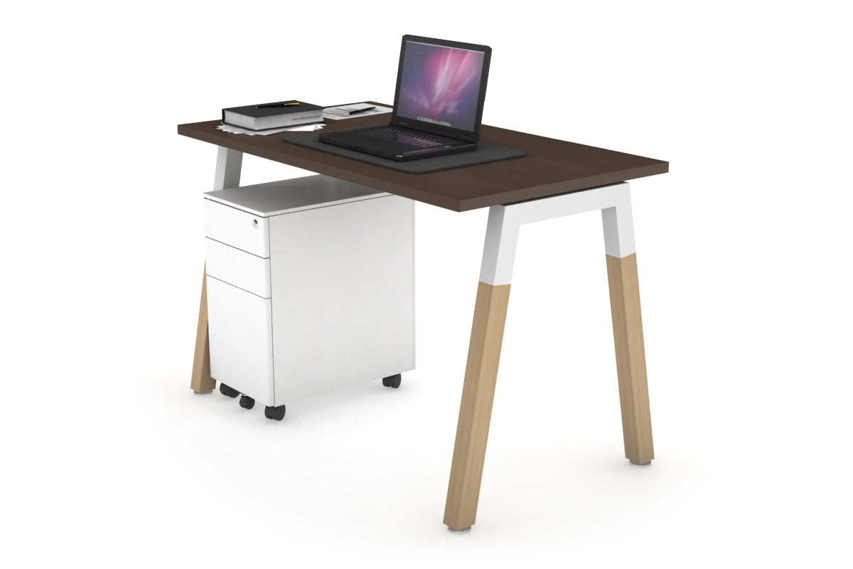 Premium Quadro A Legs Office Desk with Sturdy Wood Legs & Cross Beam - 1000L x 600W Dimensions - Perfect for Home Office, Study Room, or Workspace Setup