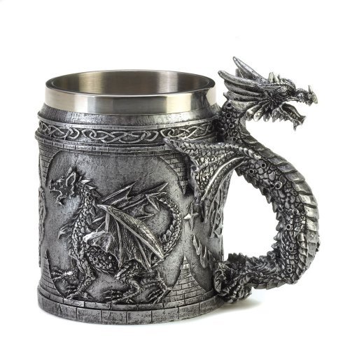 100 Celtic Dragon Mug - Handcrafted Ceramic Coffee Cup with Unique Celtic Dragon Design - Perfect for Tea, Coffee & Hot Beverages at Home or Office