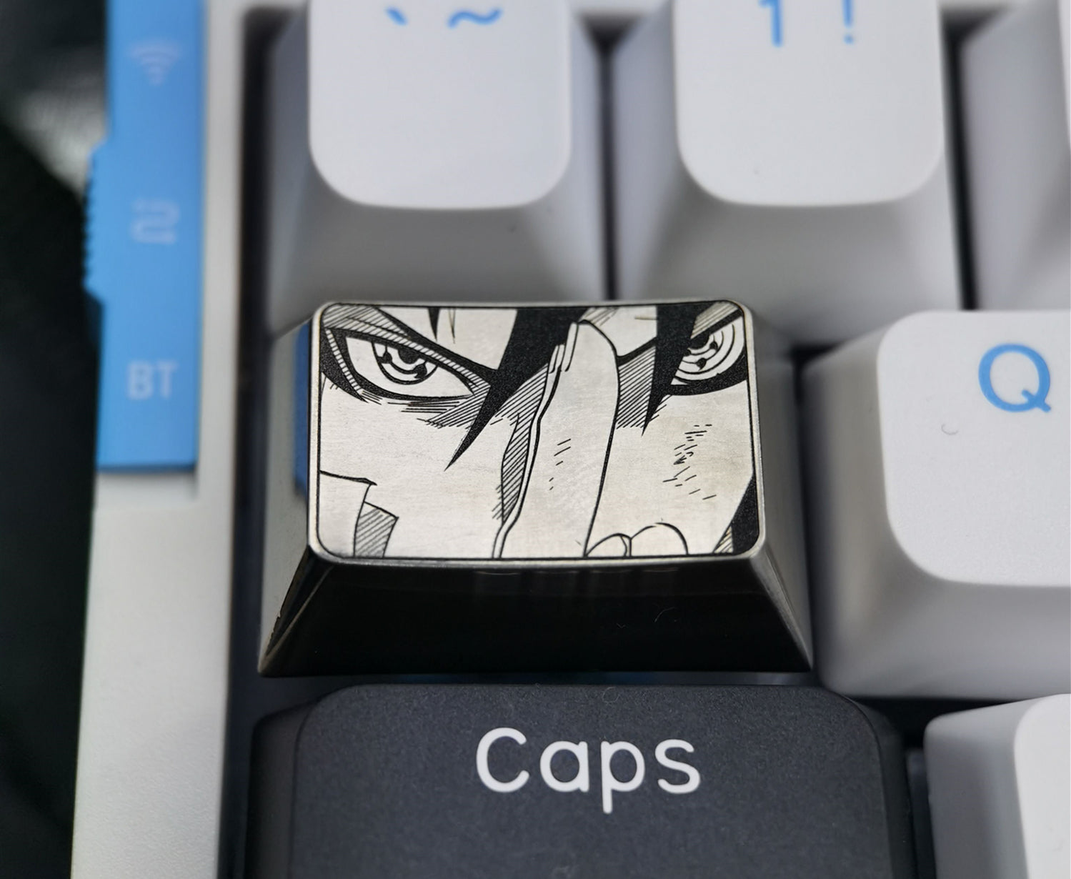 Naruto & Sasuke Anime 1.5U Titanium Alloy Custom Keycaps for Mechanical Keyboards - Perfect for Gaming, Typing & Keyboard Customization