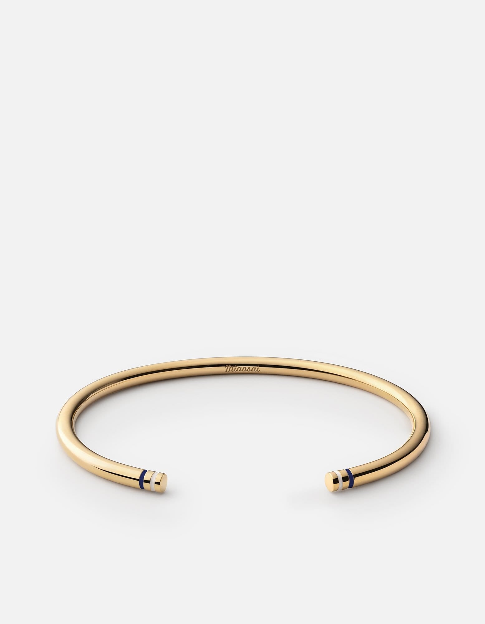 Luxury Gold Vermeil Aire Cuff Bracelet with Navy White Accents - Elegant Jewelry for Women, Perfect for Parties, Weddings & Special Occasions