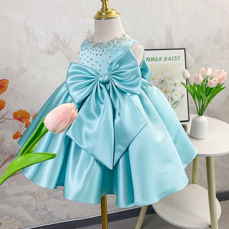 Adorable Baby Girl New Year Bow Dress - Toddler Pageant Birthday Princess Gown for Special Occasions | Perfect for Holidays, Photoshoots & Celebrations