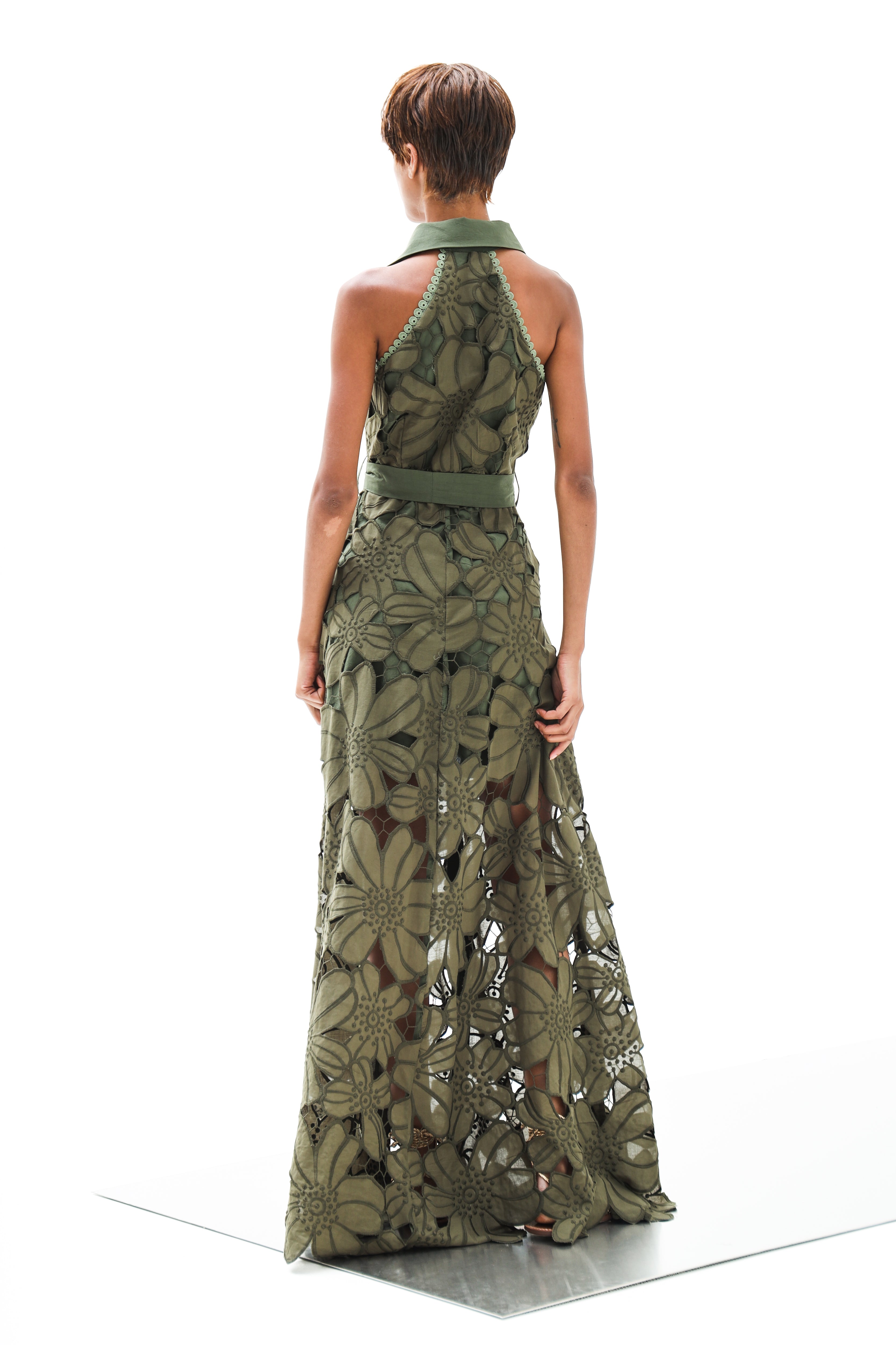 Iris Maxi Dress in Pesto Green - Flowy Long Boho Dress for Women, Perfect for Beach, Vacation & Summer Outfits