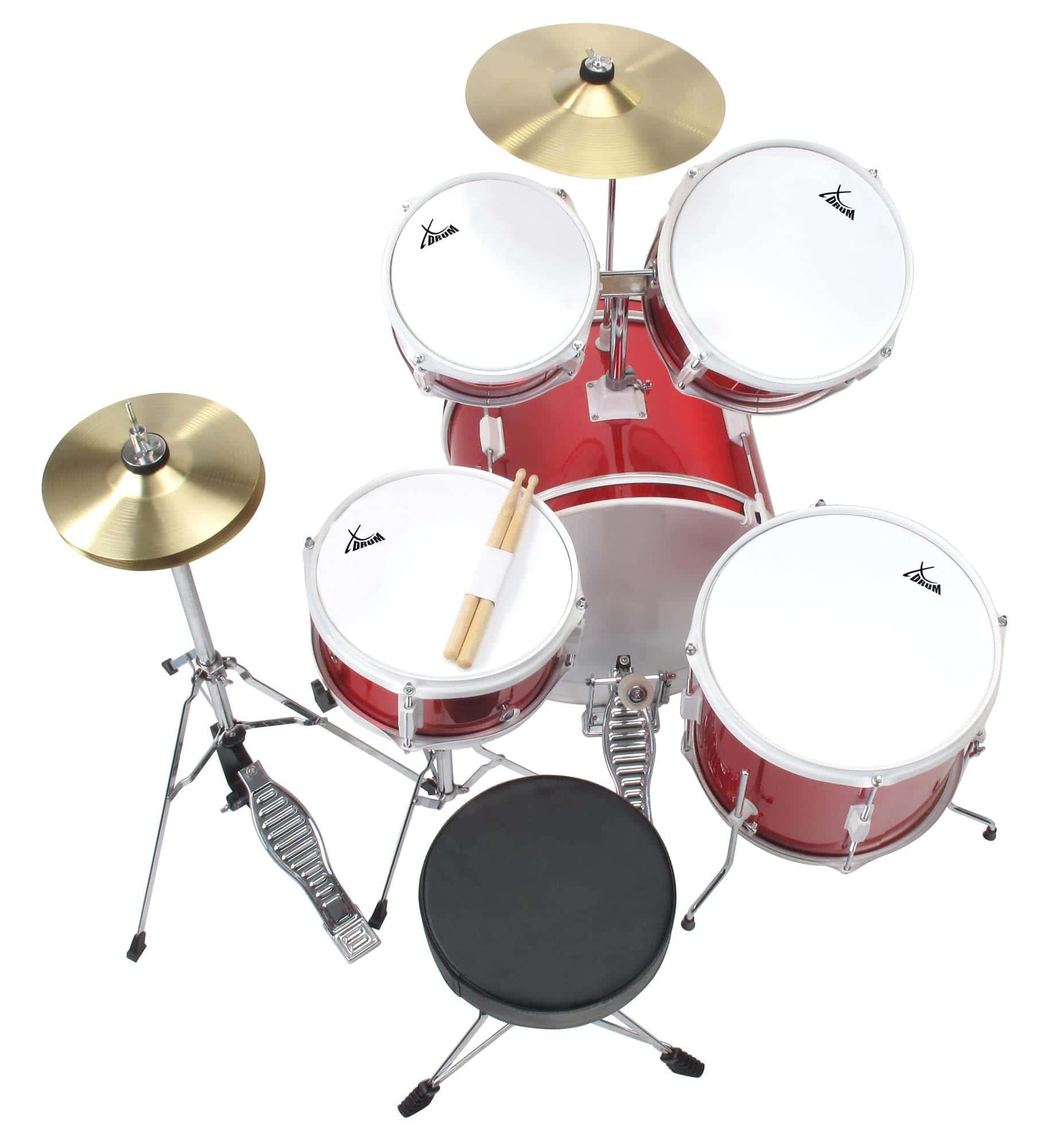 Junior Kids Drum Set - 3-Piece Red Drum Kit for Toddlers & Beginners | Perfect for Home Play, Music Learning & Birthday Gifts