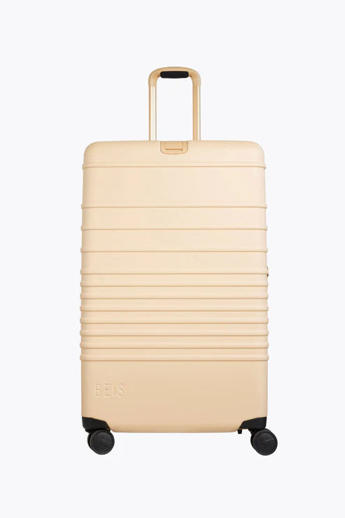 Large Beige Check-In Luggage Roller Suitcase - Perfect for Air Travel, Business Trips & Vacation Packing