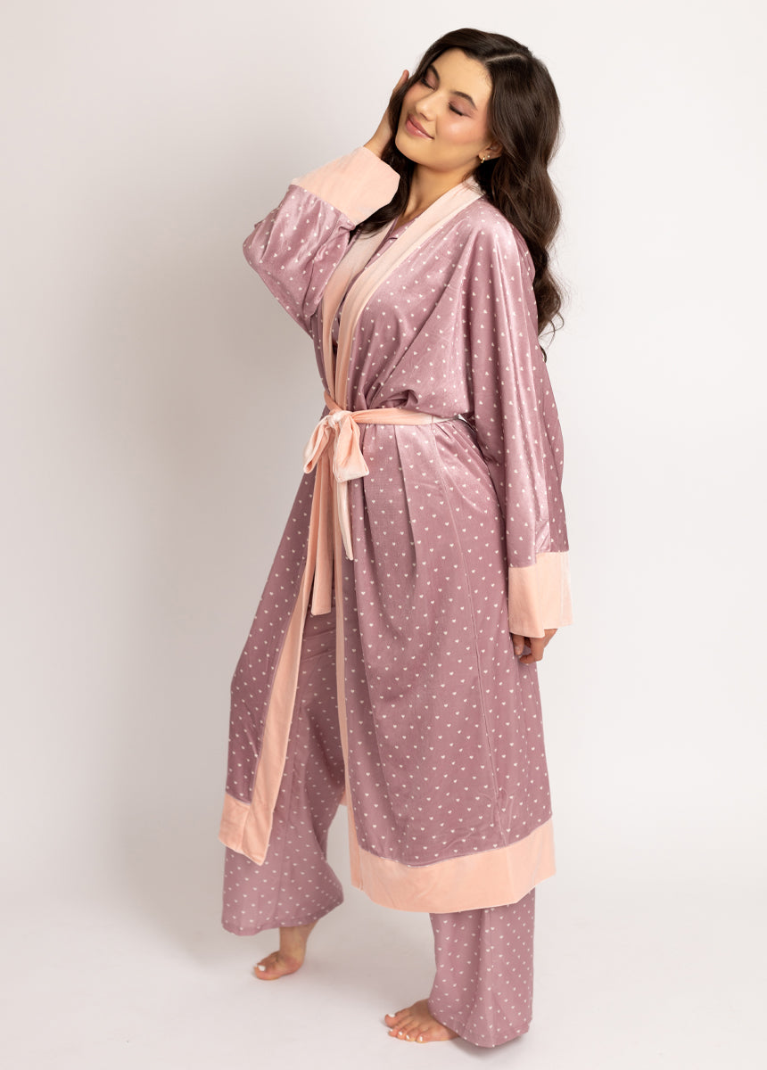 Lyana Women's Pajama Set - Floral Ditsy Heart Print Sleepwear for Cozy Nights & Relaxation | Perfect for Lounging, Sleepovers & Gifts