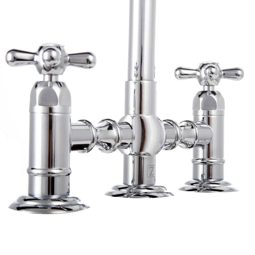 ZLINE Mona Chrome Kitchen Faucet with Side Sprayer - Modern Pull-Down Sprayer for Sinks, Dishwashing & Food Prep - MNA KF CH