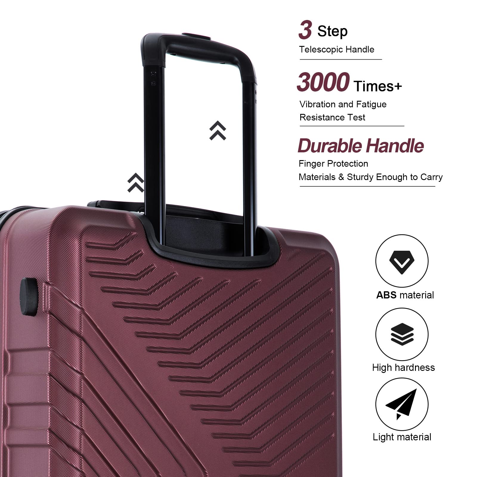 **Travelhouse 3-Piece Expandable Hardside Luggage Set with Double Spinner Wheels & TSA Lock - 20in Carry-On, 24in & 28in Checked Suitcases - Lightweight & Durable (Red) - Perfect for Air Travel, Business Trips & Vacations**