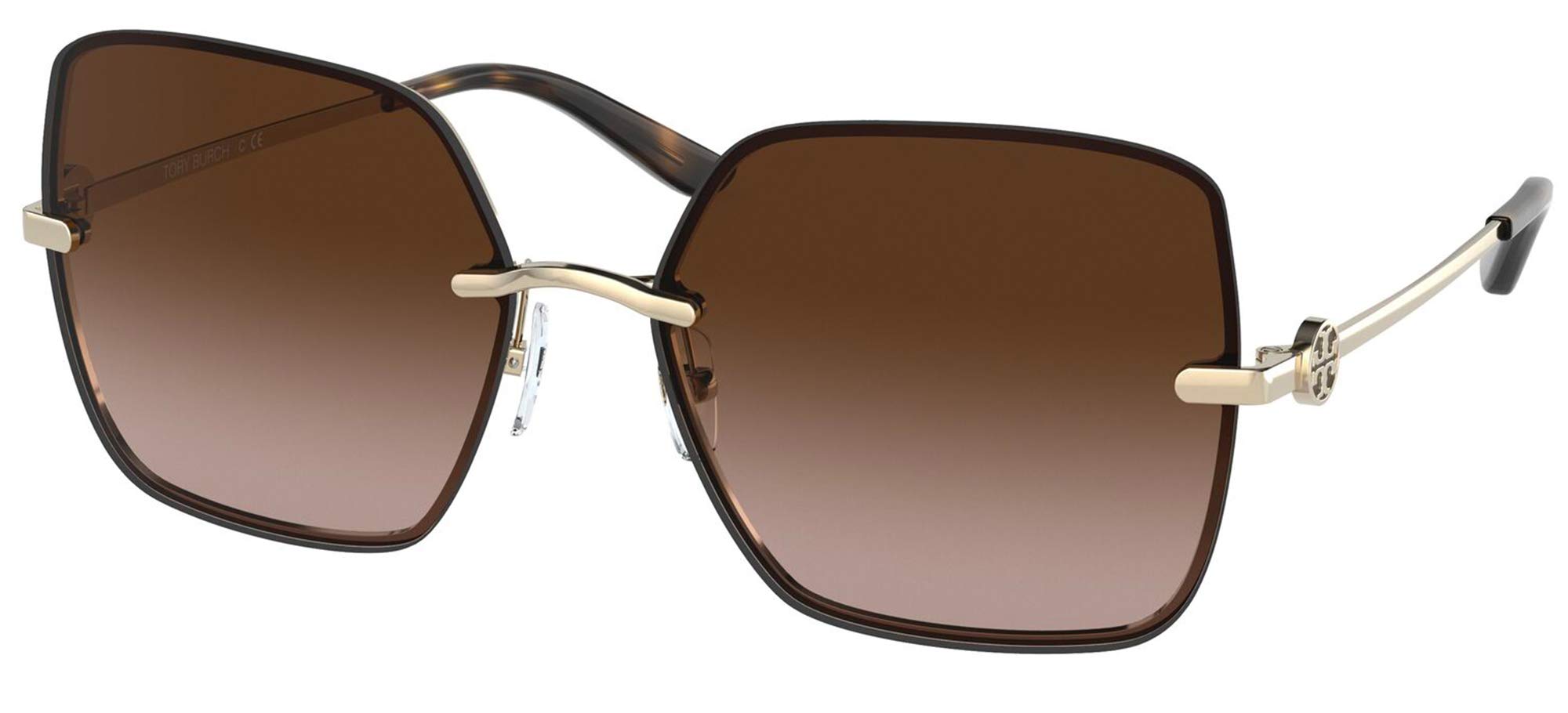 Tory Burch TY6080 Women's Fashion Sunglasses Gold/Dark Brown Gradient Lens 58mm - UV Protection for Driving, Beach & Outdoor Activities
