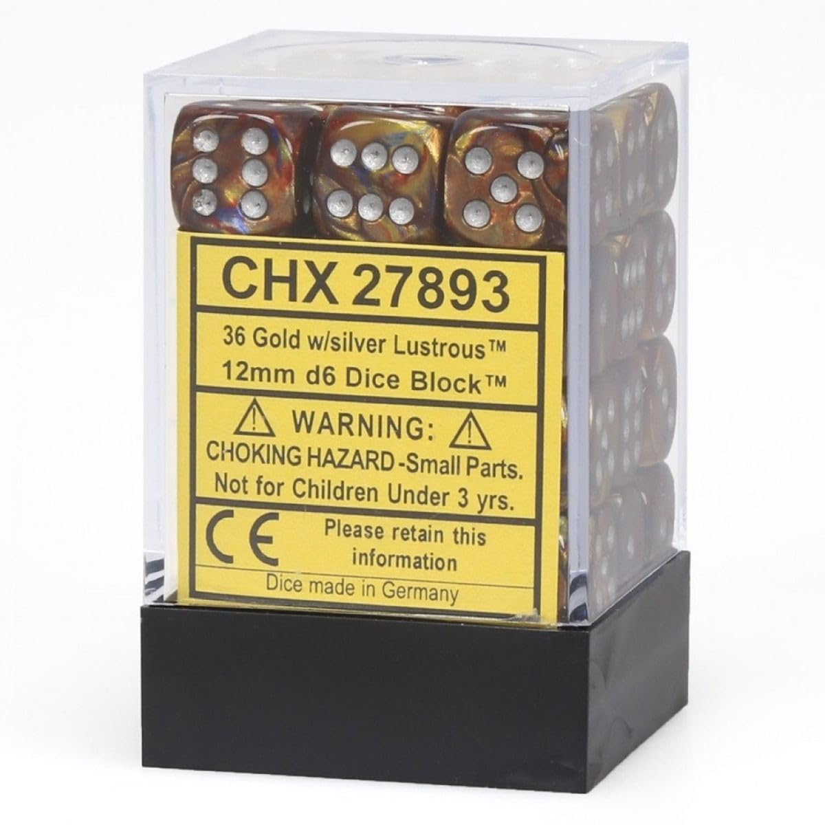 Chessex CHX27893 Lustrous Gold/Silver 36D6 Dice Set - Premium Polyhedral Dice for D&D, RPG, Board Games & Collectibles