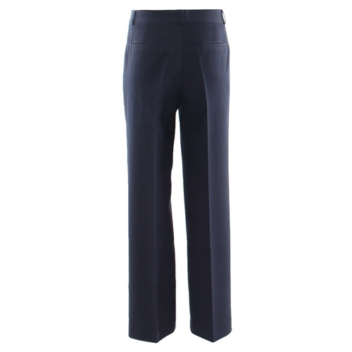 Hallie Women's High Waist Navy Trousers - Comfortable Stretch Pants for Work, Office & Casual Wear