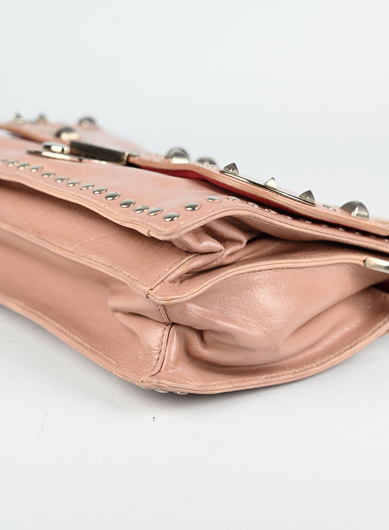 Prada Powder Pink Leather Handbag - Luxury Women's Purse for Work, Travel & Evening Events