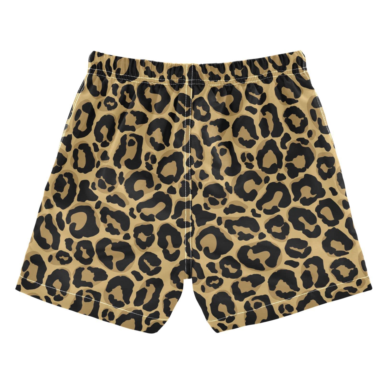 **Boys Swim Trunks with Leopard Print - Quick-Dry Beach Board Shorts for Kids & Toddlers - Perfect for Swimming, Surfing, and Summer Vacations**