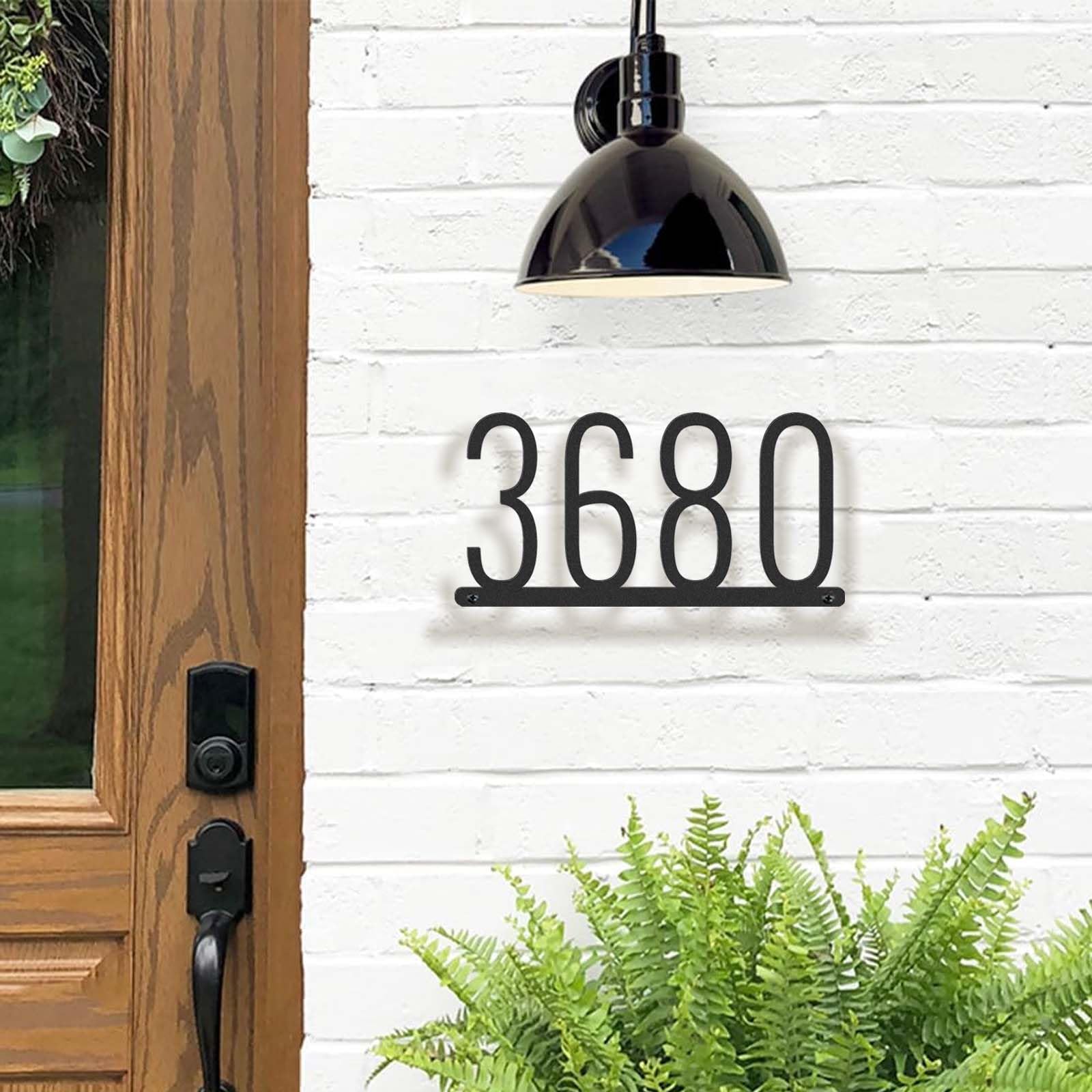 Custom Modern Metal House Numbers for Outdoor - Personalized Address Plaque Sign with Large Numbers - Durable Weatherproof Design for Home & Business (Perfect for Front Door, Mailbox, or Fence)