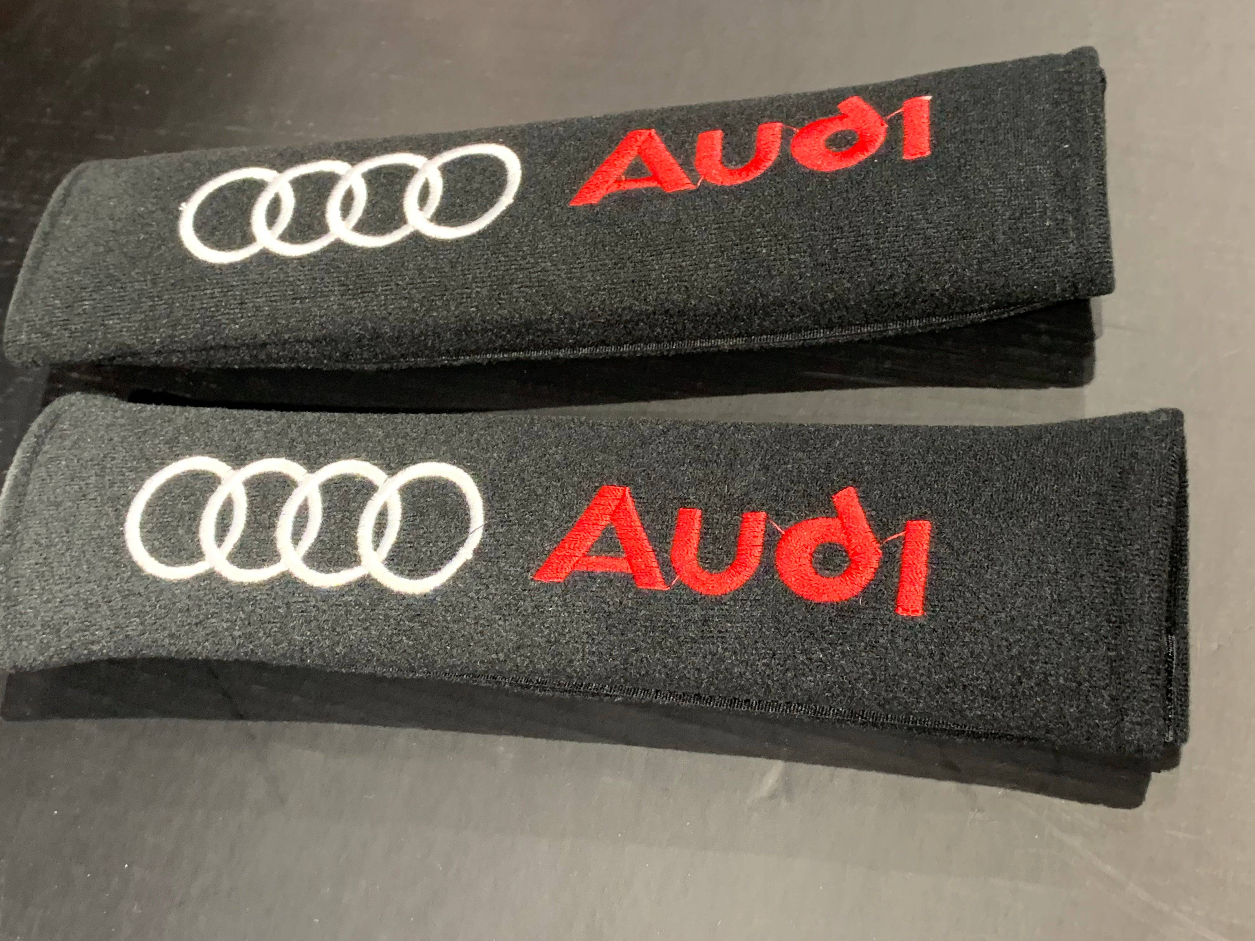 Audi Seat Belt Pad Cover Protectors - Soft Shoulder Pads for Comfort & Safety - Perfect for Long Drives & Road Trips