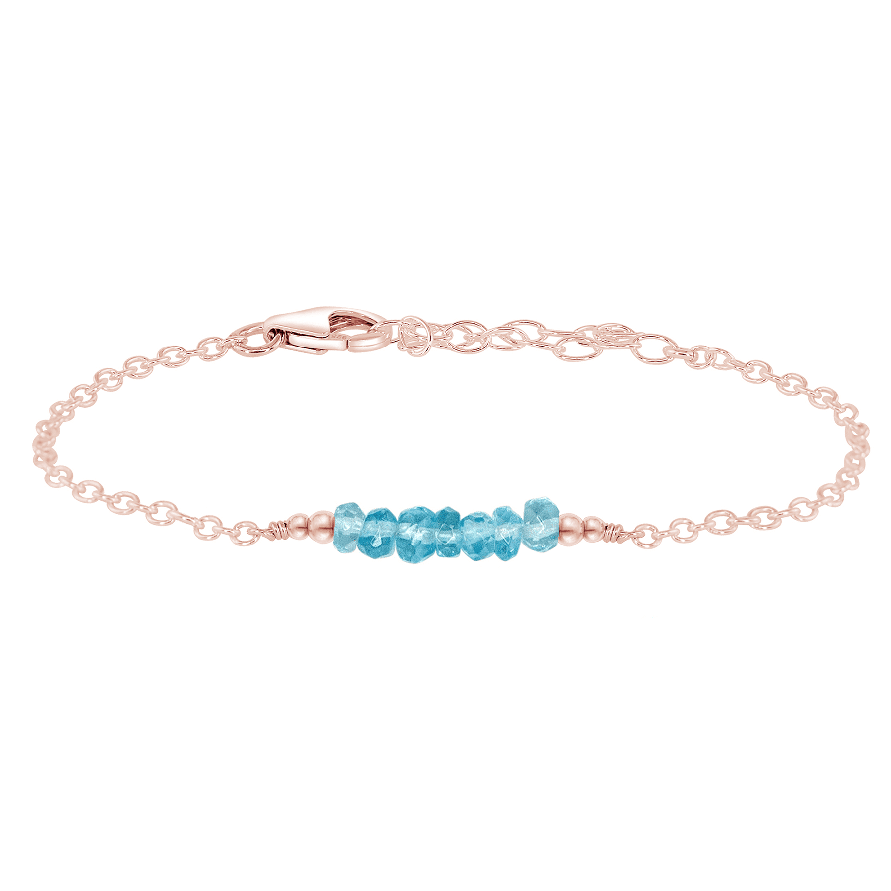 Sparkling Blue Apatite Gemstone Faceted Bead Bar Bracelet for Women - Handmade Adjustable Healing Crystal Jewelry for Meditation, Yoga & Spiritual Gifts