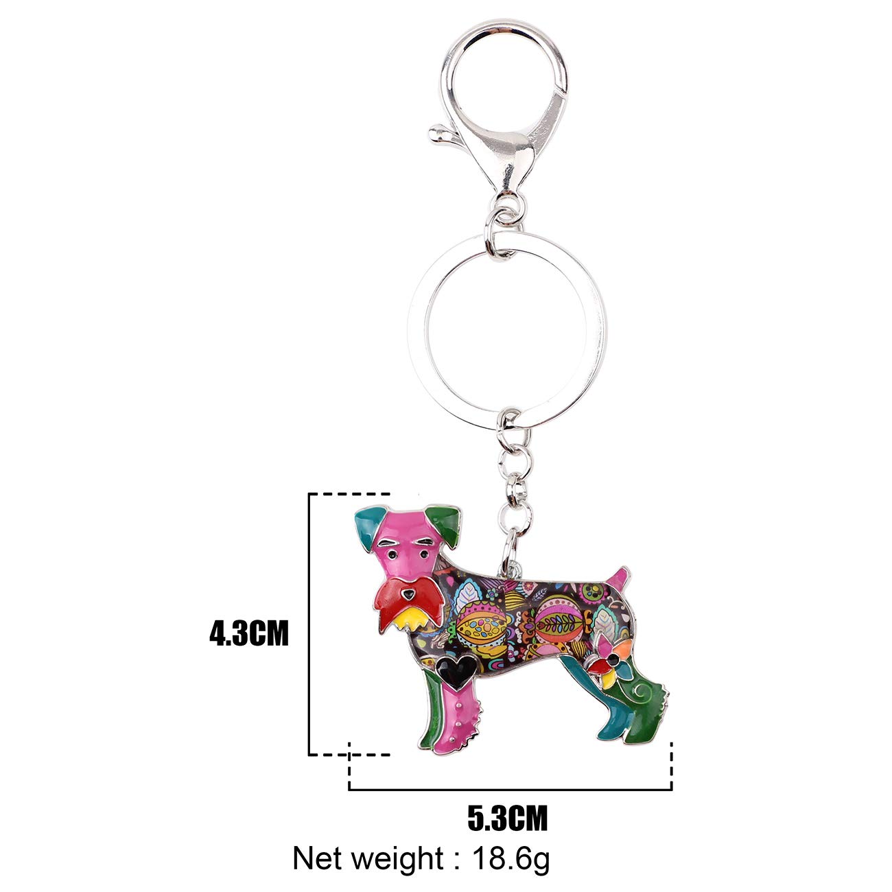 Cute Enamel Dog Keychain for Women - Purse & Bag Charm for Pet Lovers