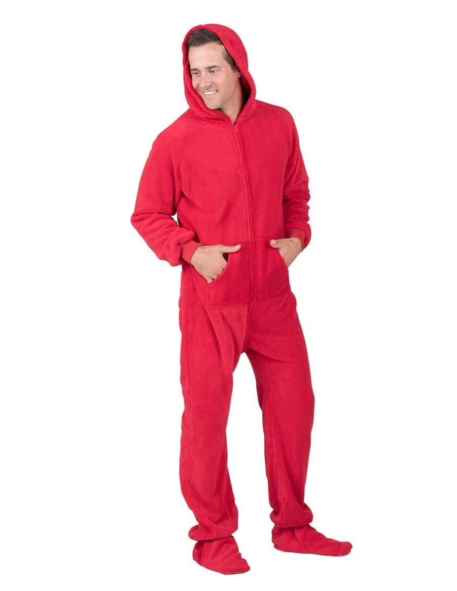 Cozy Adult Chenille Footed Pajamas - Warm Hoodie Onesie for Men & Women | Soft Unisex One-Piece Pajama Jumpsuit | Perfect for Winter Nights, Lounge Wear & Gift Giving