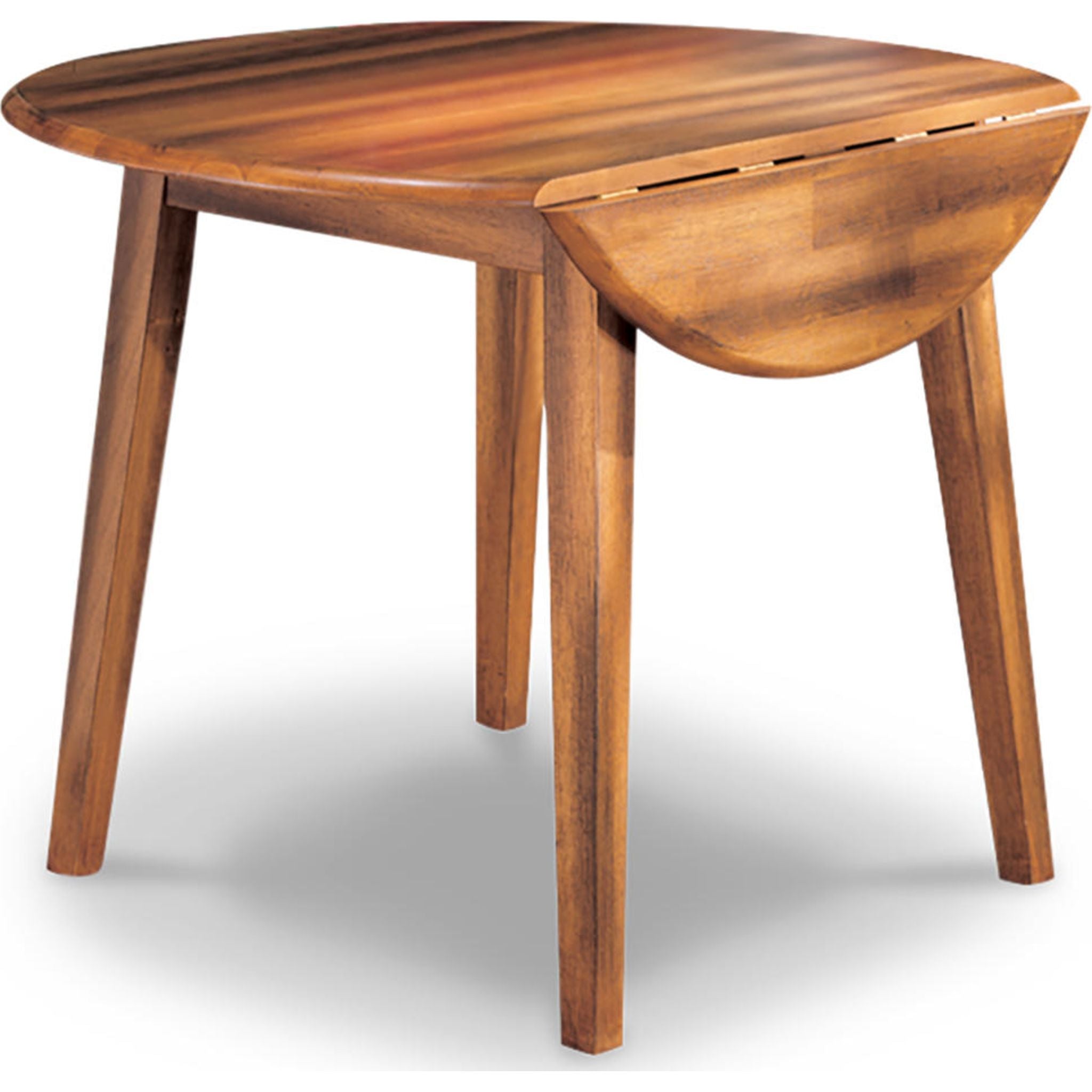 Berringer Drop Leaf Table - Rustic Brown Finish - Extendable Dining Table for Small Spaces - Perfect for Apartments, Kitchens & Dining Rooms (D199 15)