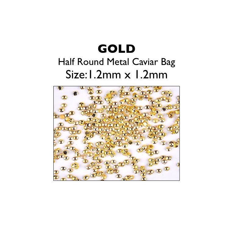 Premium Metal Half Round Caviar Beads for Jewelry Making - DIY Craft Supplies for Bracelets, Necklaces & Handbags (100pcs) - Perfect for Beading, Fashion Accessories & Gift Making