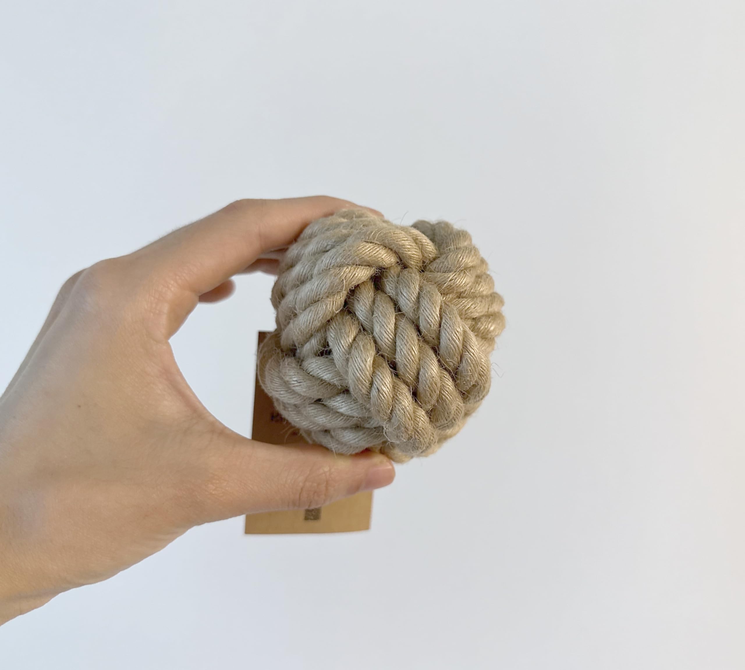 **Handmade Sustainable Hemp Rope Ball - Natural Hemp Rope Dog Toy for Chewing & Fetching | Eco-Friendly, Durable & Safe for Puppies & Adult Dogs | Perfect for Indoor & Outdoor Play**